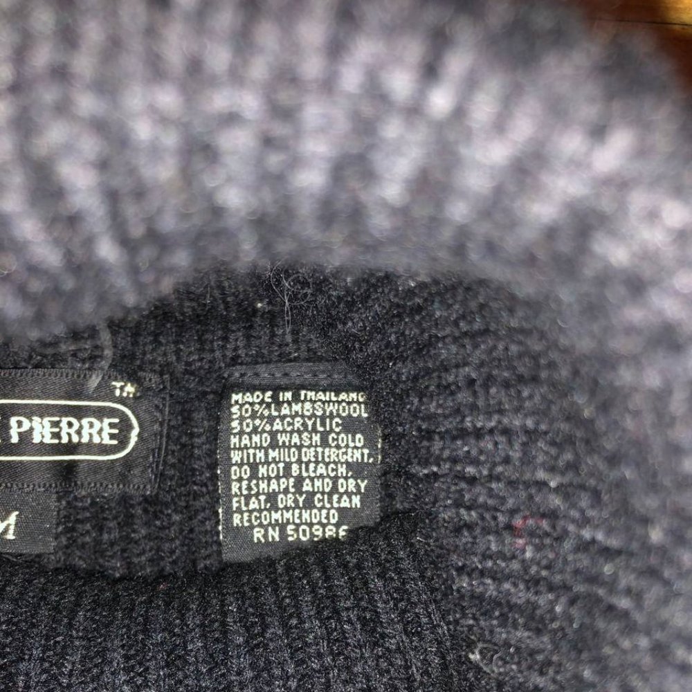 Jeanne Pierre Wool-blend turtleneck black sweater Size M - Picture 8 of 12